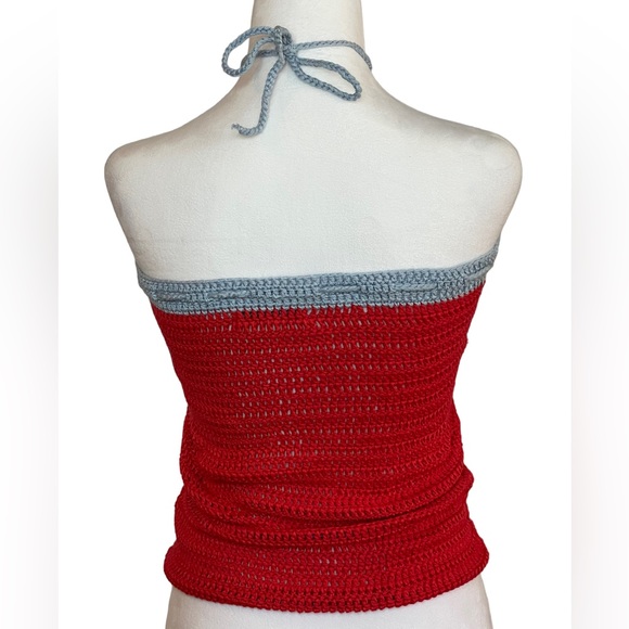 Hot & Delicious Rainbow Crochet Halter Top Size Small EUC - Picture 4 of 6